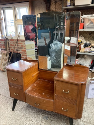 Teak veneer dressing table - teak,