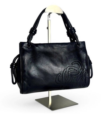 Loewe black leather handbag - black,