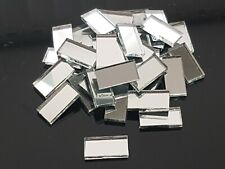 50 pieces, Silver Glass Mirror Tiles, Size 2 X 1 cm, 3 mm thick. Art&Craft