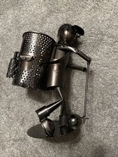 Vintage Metal Wine Bottle