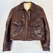 AERO LEATHER Jacket Rare Brown