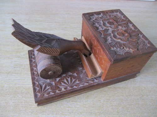 Vintage hand carved wooden - carved,