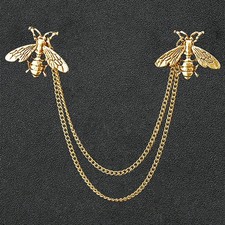 Bee Chain Brooch Collar Pin