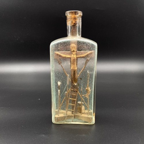 Crucifix bottle c1900 god in - crucifix, 'god