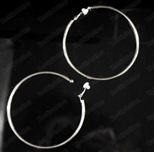 BIG 8cm CLIP ON HOOP EARRINGS