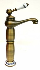 Vintage Style Chrome Steel with Porcelain Bath Basin Sink Mono Bloc Mixer Tap