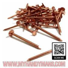 25 Solid Copper Nails Clout