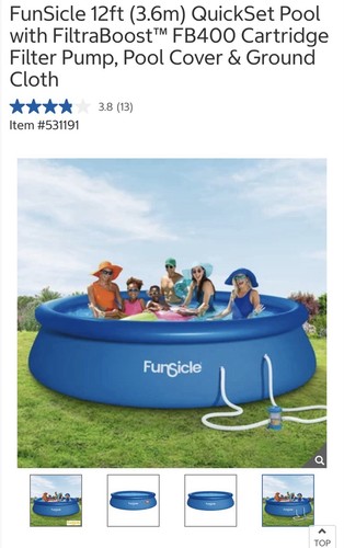 Funsicle 12ft quickset pool - 12ft,