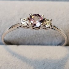 Petite Color Change Alexandrite & White CZ 925 Sterling Silver Promise Ring- Sz