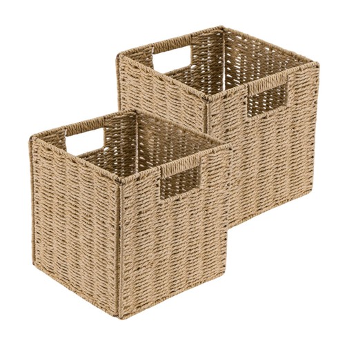 2pcs faux wicker baskets - wicker,