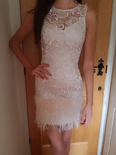 Lipsy lace feather dress - dress, size