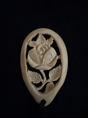 Chinese carved flower necklace - chinese,