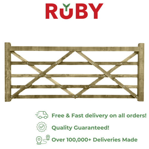 Treated wooden field gate - treated,