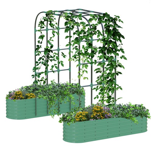 Galvanised steel raised garden - galvanised,