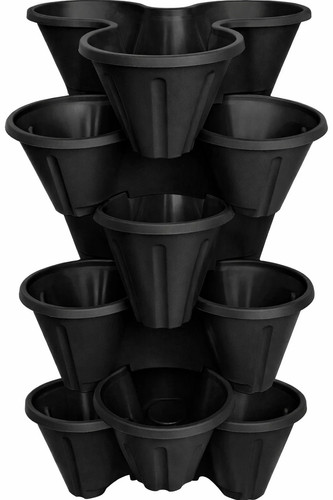 Black stackable 3 - stackable, pocket