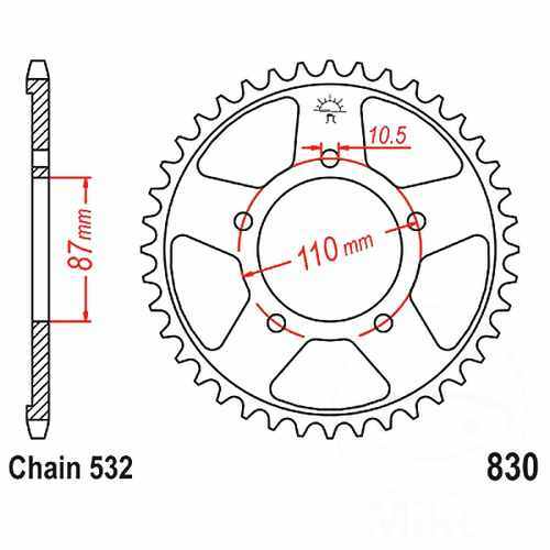 Rear sprocket tooth - sprocket, pitch