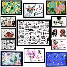 Large Wooden Soft Padded Cushioned Bean Bag Laptop Lap Tray TV Dinner Bed Tray