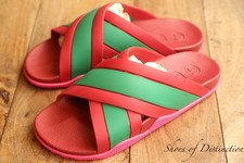 Gucci Red Green Rubber Sandals