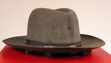 VINTAGE STETSON 3XXX BEAVER COWBOY POLICE RI STATE TROOPER HAT UNIFORM SIZE 7 !!