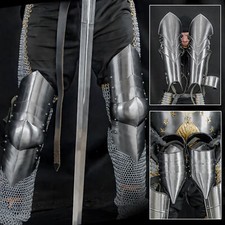 Knight Greaves Armor 18G Steel