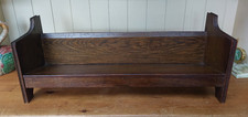 Long vintage dark oak book trough, rest, rack, shelf, 1920s booktrough, 65cm