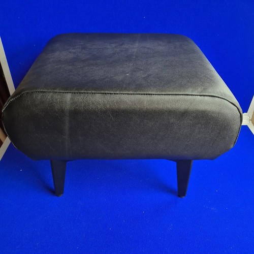 Faux leather footstool metal - leather,