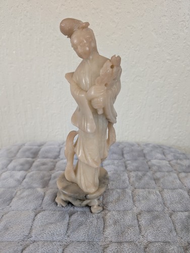 Vintage carved white soapstone - carved,