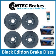 Mazda RX8 323mm Front Rear Drilled Grooved Black Brake Discs MTEC Pads & CG29