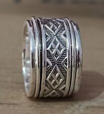 Solid 925 Sterling Silver Band & Spinner Statement Ring Handmade Ring All Size