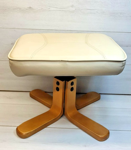 Gfa cream leather footstool - leather,