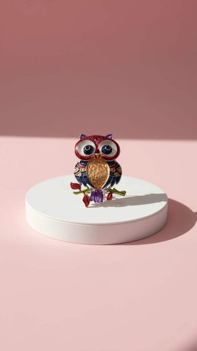 Owl branch colorful - owl,
