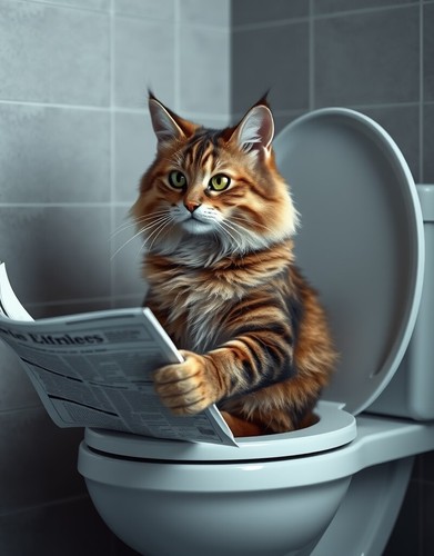 Maine coon toilet metal - coon, on