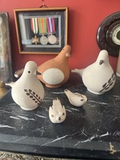 Group Of Studio Pottery Bird Figurines - Signed