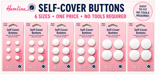 Hemline self cover buttons - hemline, self‑cover