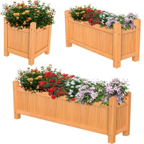 Wooden garden planters - wooden, flower