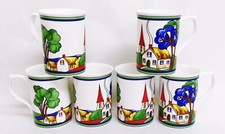 Art Deco Village Mugs Set of 6