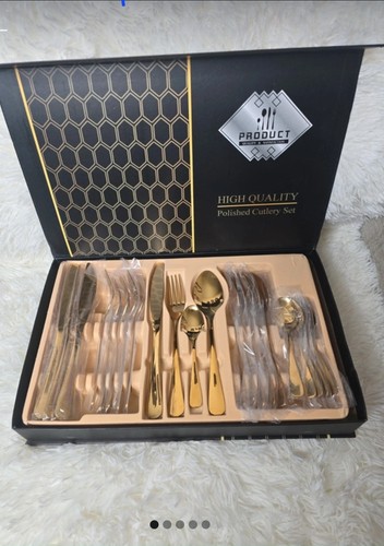 Gold plated steel - gold, cutlery