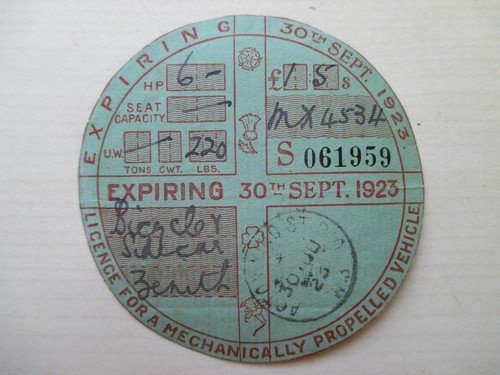 Tax disc old vintage - old,