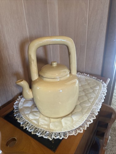 Vintage large ceramic yellow - ceramic,