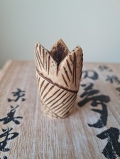 Japanese Netsuke - stag horn Chrysanthemum ! Meijii Age! Free Shipping