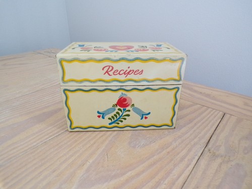 Vintage metal recipe - metal, box