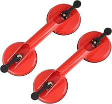 Vacuum Suction Cup Double Glass Lifter 4.7" 330 lbs 2 Pack Heavy Duty Handle