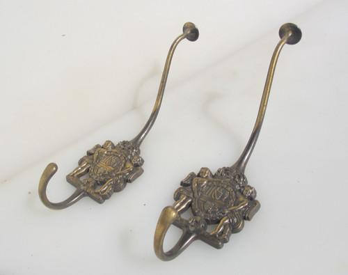 Large vintage brass - large, hooks