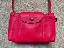 Longchamp Le Pliage Cuir Red