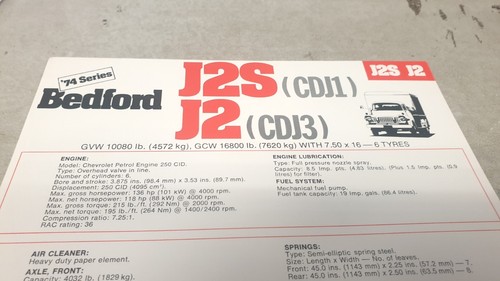 1974 bedford j2s - j2, gmh