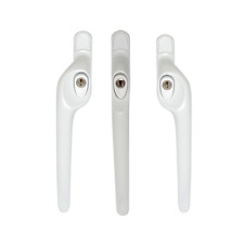 Cranked Espag UPVC Window Handle Offset Key Locking Left, Right & Inline White