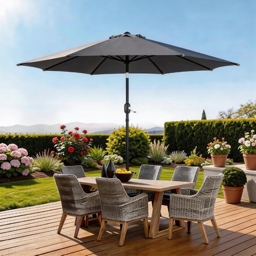 Round garden parasol - garden,