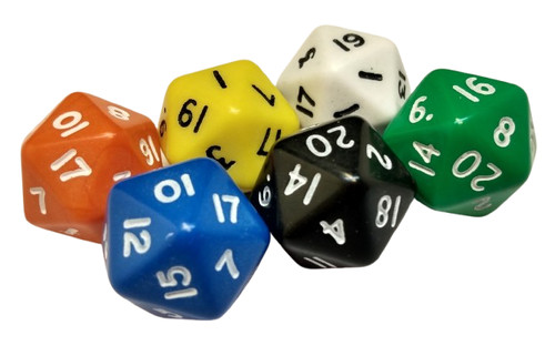 D20 numbered poly - poly, dice