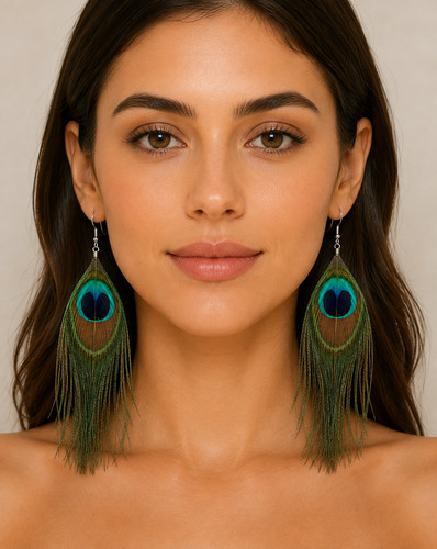 Genuine peacock feather