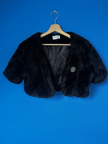 1990s black faux fur - faux,